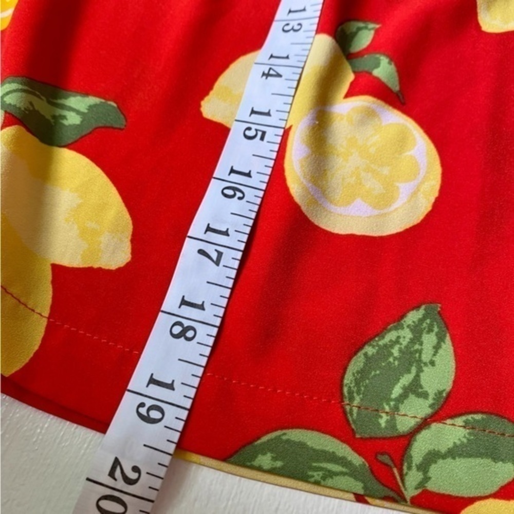 Mud‎ Pie Red Off Shoulder Blouse with Lemon Print - Picture 9 of 9